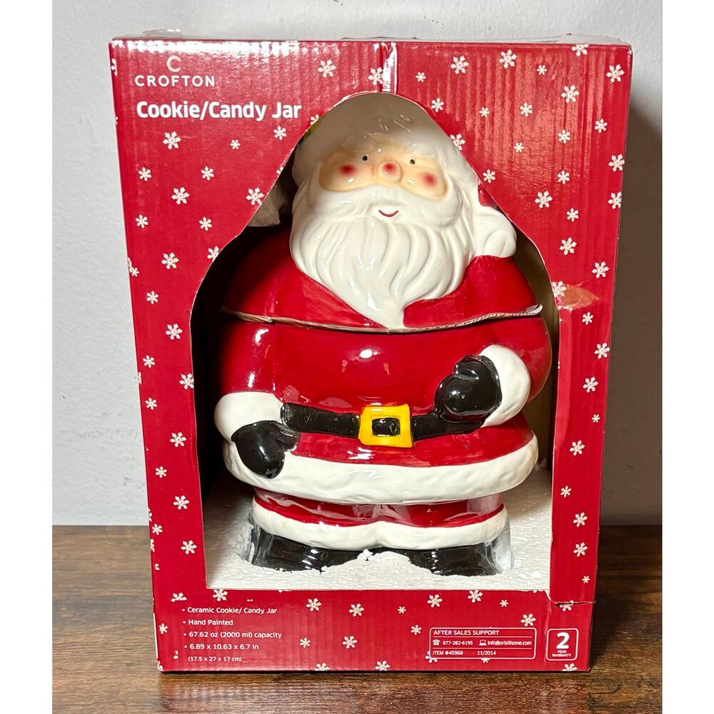 New Crofton Santa Christmas Ceramic Cookie/Candy Jar
